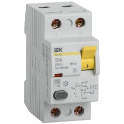 Электро выкл дифференциальный (УЗО) 2р 50а IEK 30мА АС