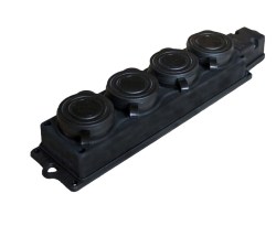 Колодка каучук 4гн 1х16а черн Турция 1-2 SALE